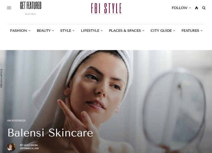 LBalensi skincare feature on FBIStyle.